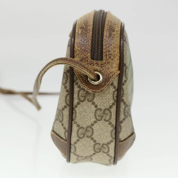 GUCCI Web Sherry Line GG Canvas Shoulder Bag PVC Leather Beige Green - Picture 3 of 16